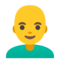 Man- Bald emoji on Google